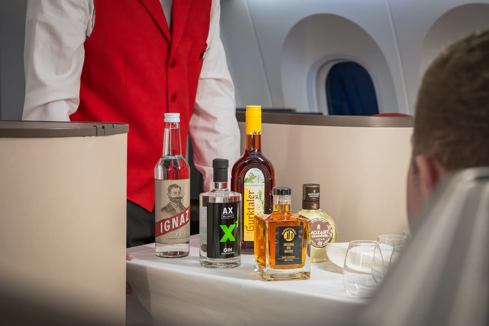 Austrian Airlines neue Business Class Spirituosen