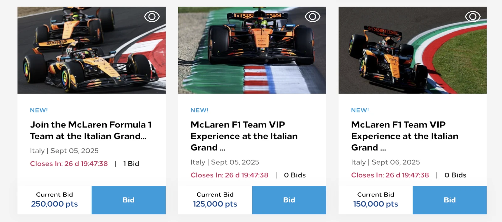 Hilton Honors Experiences Formel 1 McLaren