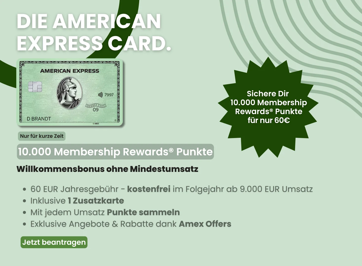Amex Green Card Willkommensbonus