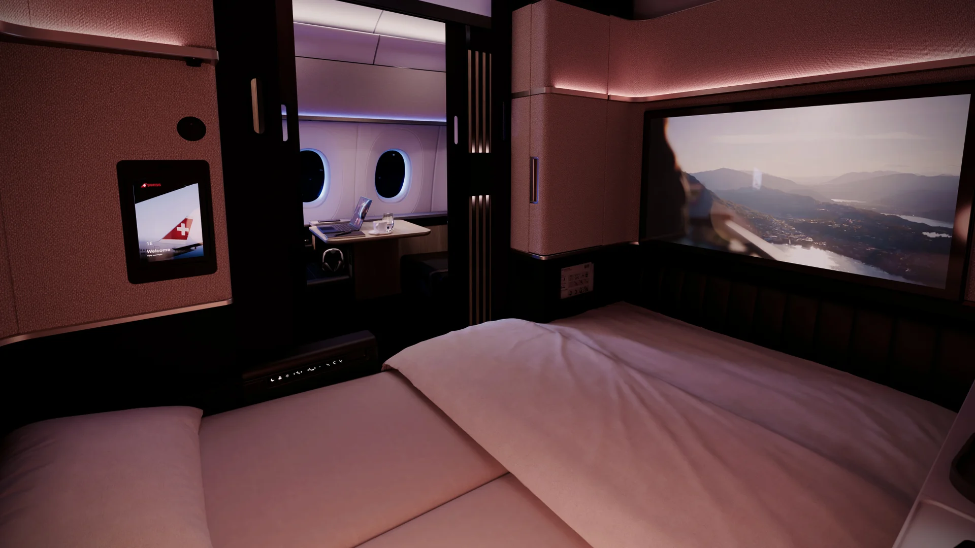 SWISS First Class Grand Suite Schlafraum