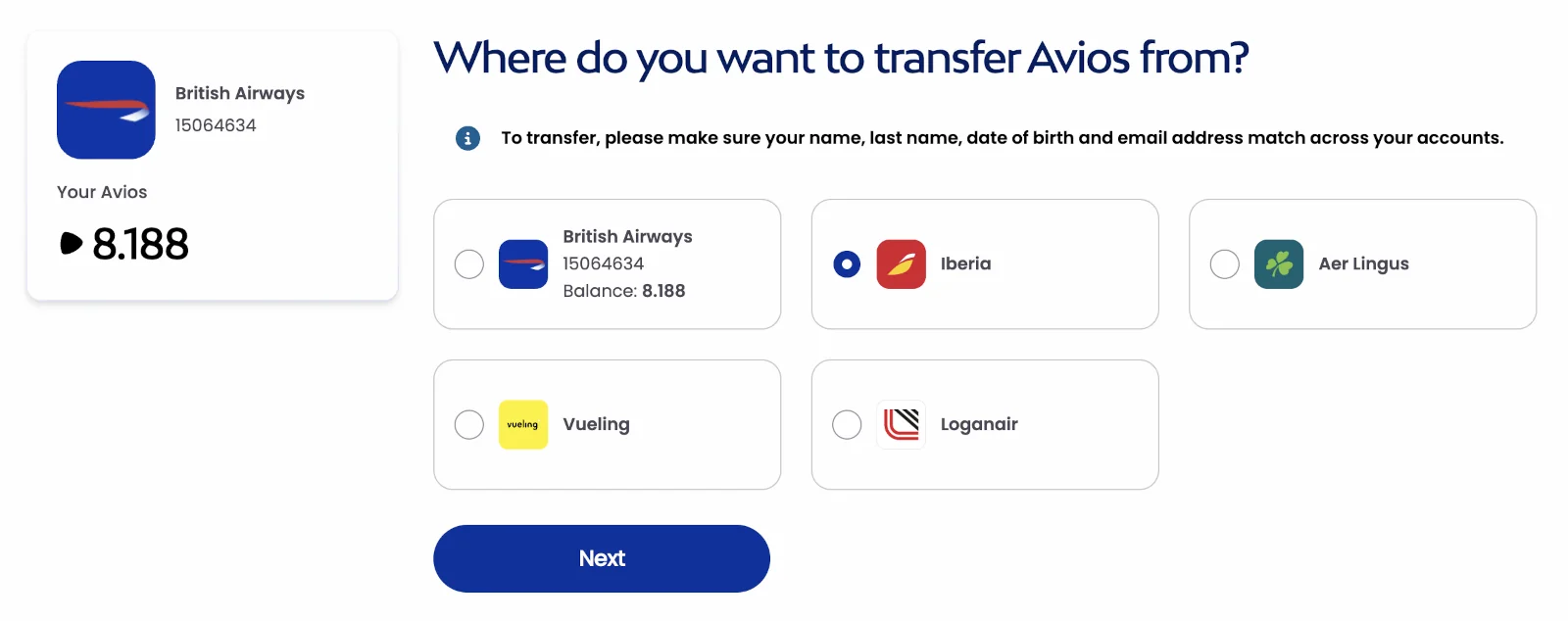 Avios zwischen verschiedenen Treueprogrammen übertragen