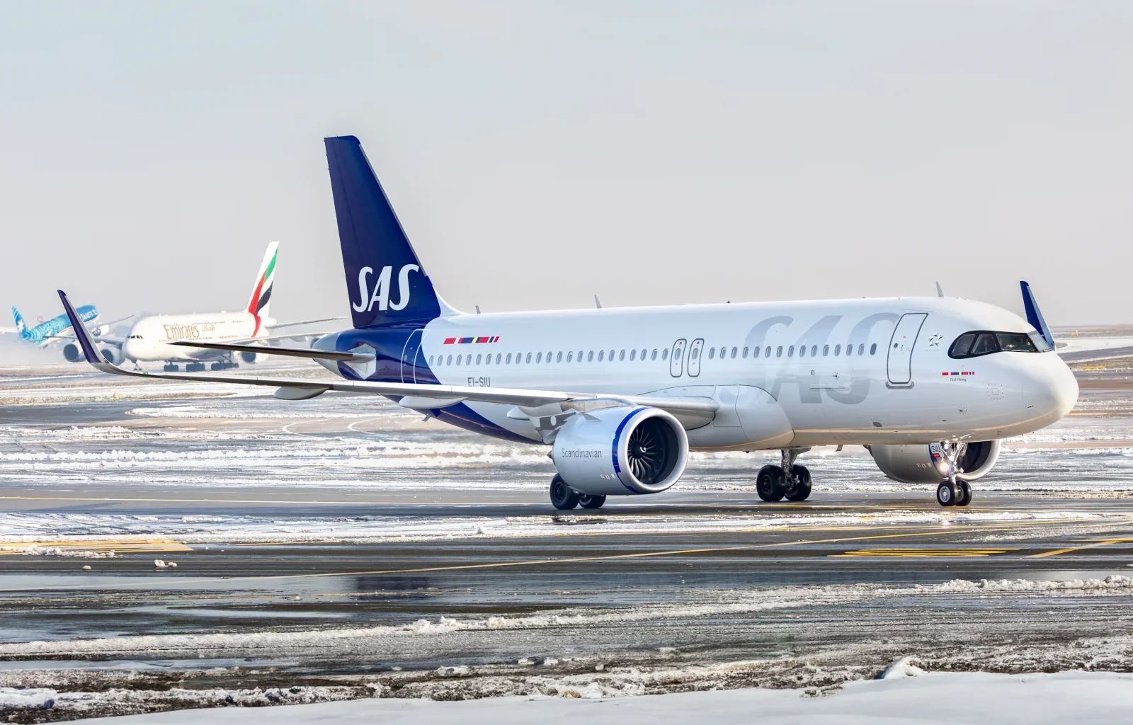 SAS Airbus A320 neo auf dem Flughafen Paris Charles de Gaulle