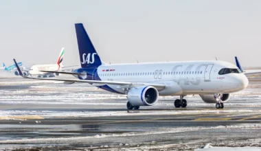 SAS Airbus A320 neo auf dem Flughafen Paris Charles de Gaulle