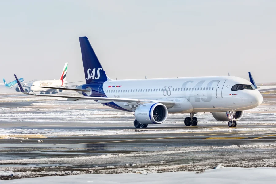 SAS Airbus A320 neo auf dem Flughafen Paris Charles de Gaulle