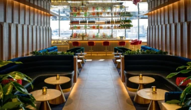 Bar der neuen British Airways Lounge am Flughafen von Miami