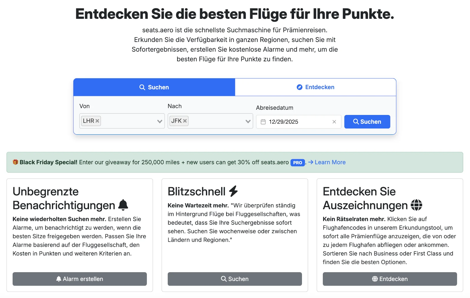 Seats.aero Black Friday Sale