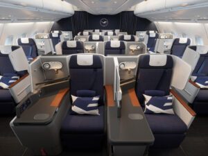 Lufthansa Airbus A380 neue Business Class Mittelsitze