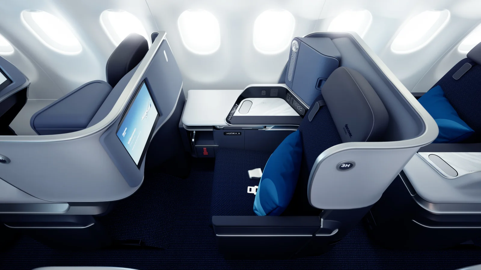 Neue Business Class Ocean Blue von Discover Airlines im Airbus A330