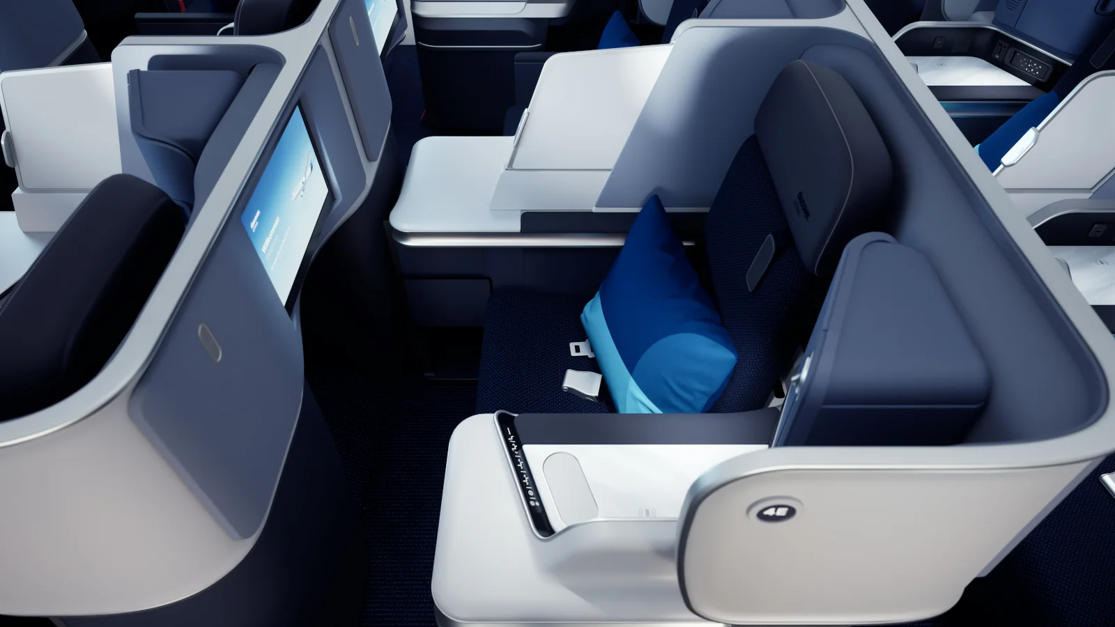 Neue Langstreckenkabine Ocean Blue von Discover Airlines im Airbus A330