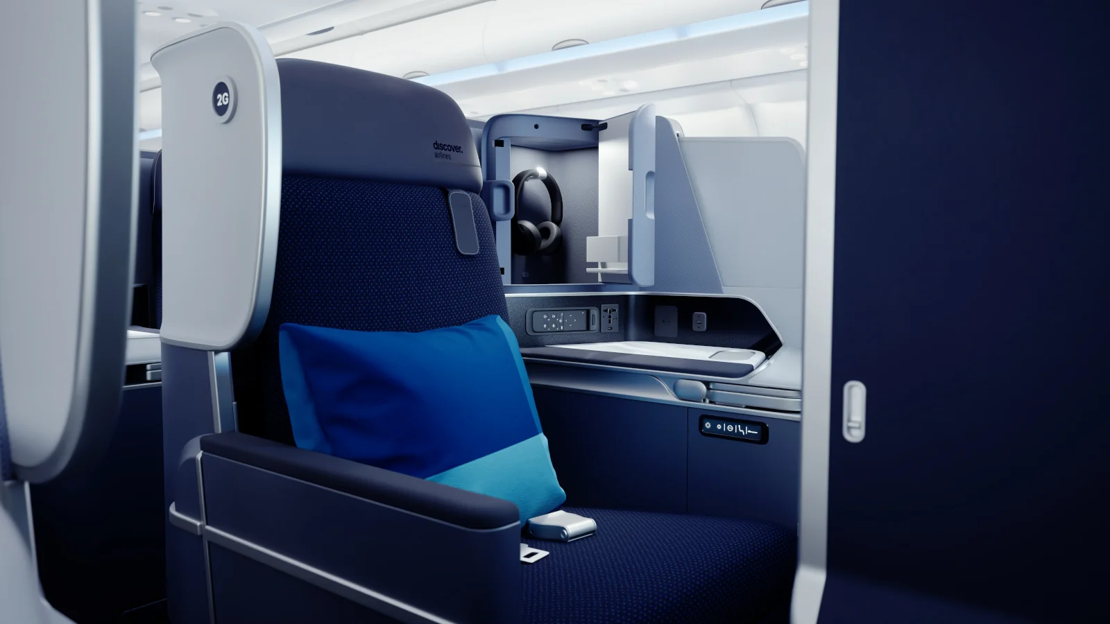 Neue Langstreckenkabine Ocean Blue von Discover Airlines im Airbus A330