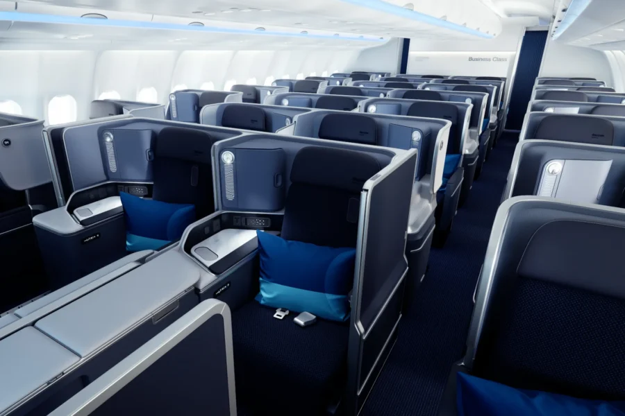 Neue Business Class Ocean Blue von Discover Airlines im Airbus A330