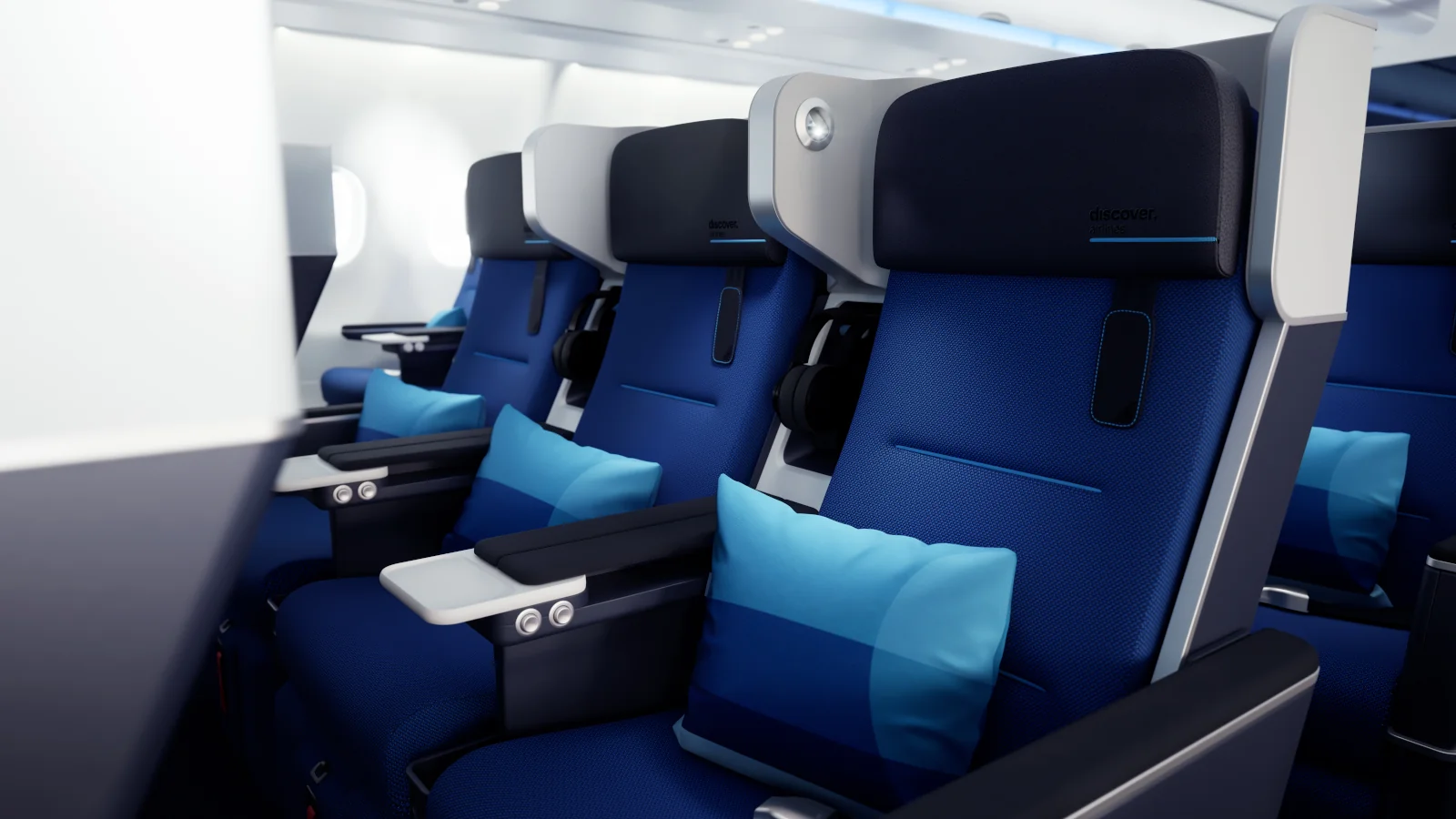 Neue Premium Economy Kabine Ocean Blue von Discover Airlines im Airbus A330