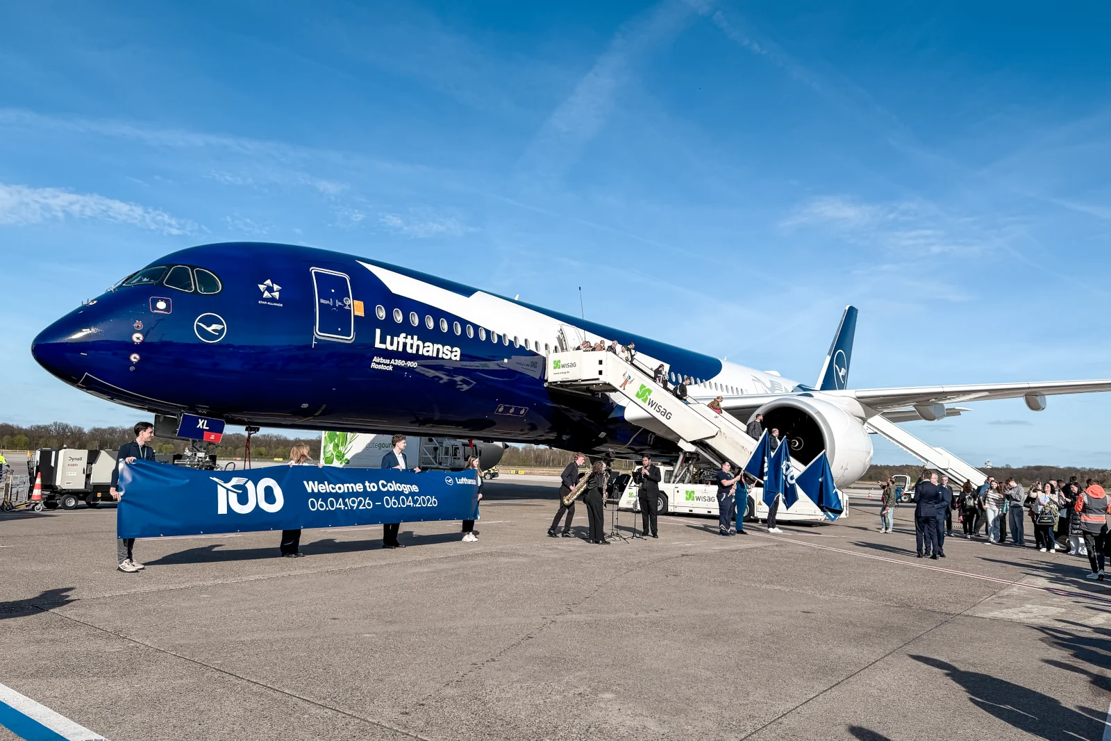 100 Jahre Lufthansa Jubiläumsflug Empfang in Köln