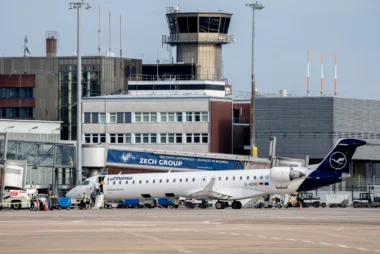 ein Flugzeug der ehemaligen Lufthansa CityLine am Flughafen Bremen